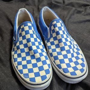 VANS Checkerboard Classic Mens Slip-On Shoes Dazzling Blue Size 9.5 US